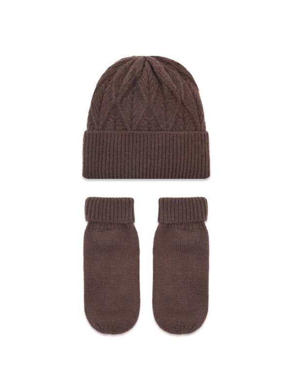 Pieces Pieces Комплект шапка и ръкавици Candrina 17131007 Кафяв