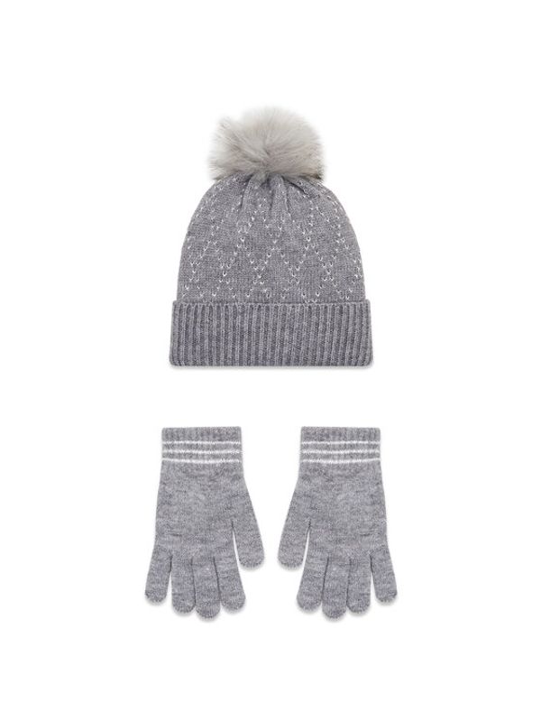 Pieces Pieces Комплект шапка и ръкавици Carine 17130999 Сив