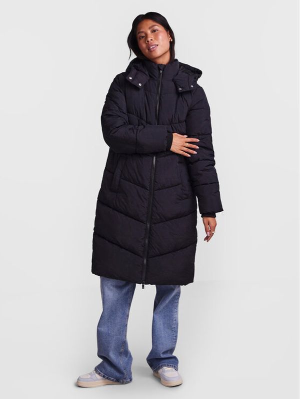 Pieces Pieces Пухено яке Jamilla 17126619 Черен Oversize