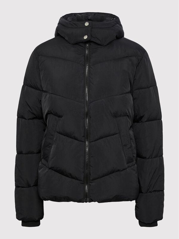 Pieces Pieces Пухено яке Jamilla 17126620 Черен Regular Fit