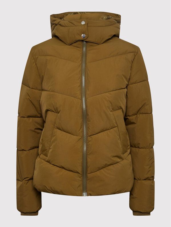 Pieces Pieces Пухено яке Jamilla 17126620 Зелен Regular Fit