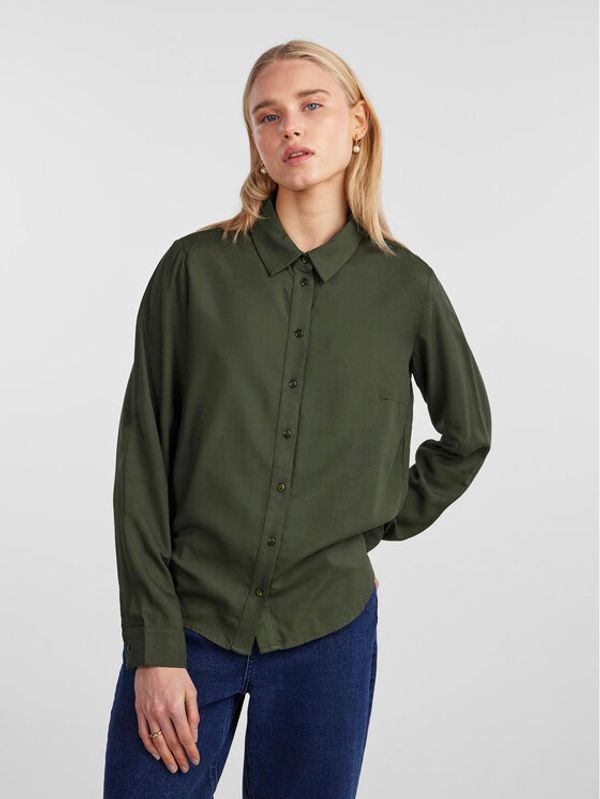 Pieces Pieces Риза 17140728 Зелен Regular Fit