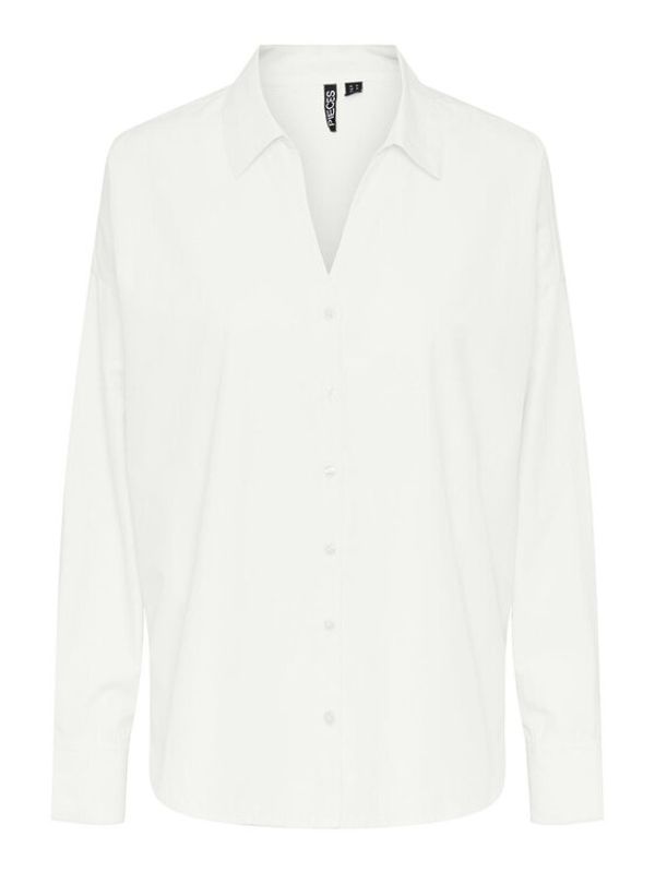 Pieces Pieces Риза 17143675 Бял Oversize