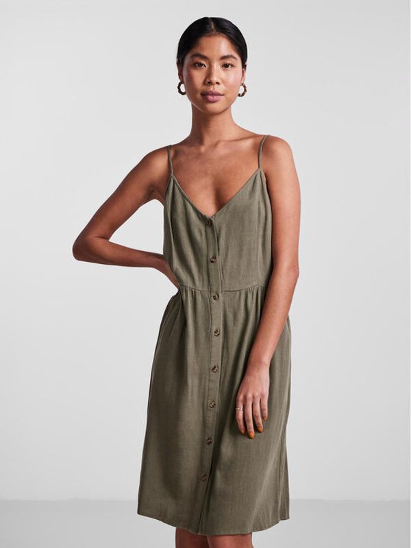 Pieces Pieces Рокля 17132924 Зелен Regular Fit