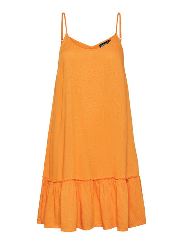 Pieces Pieces Рокля 17139337 Оранжев Regular Fit