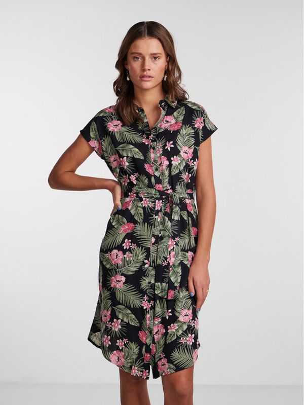 Pieces Pieces Рокля тип риза 17111420 Зелен Long Line Fit