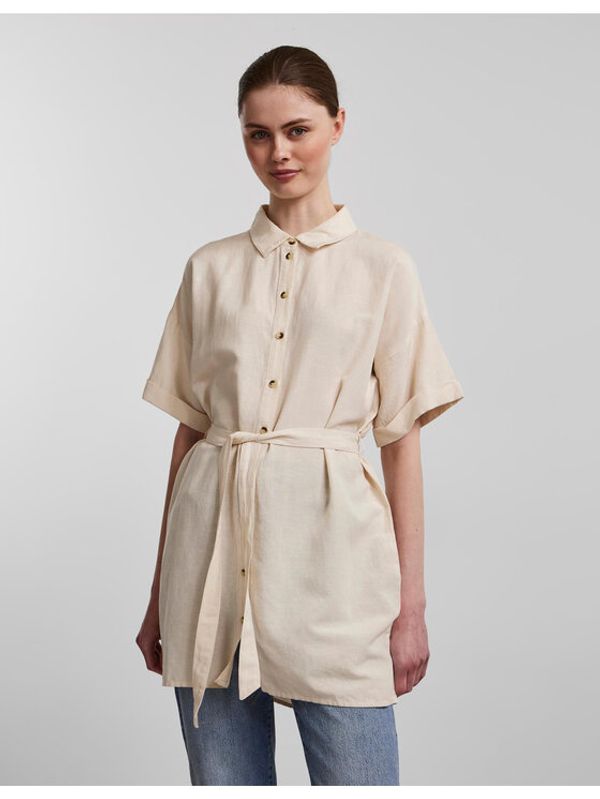 Pieces Pieces Рокля тип риза Sunna 17126580 Бежов Regular Fit