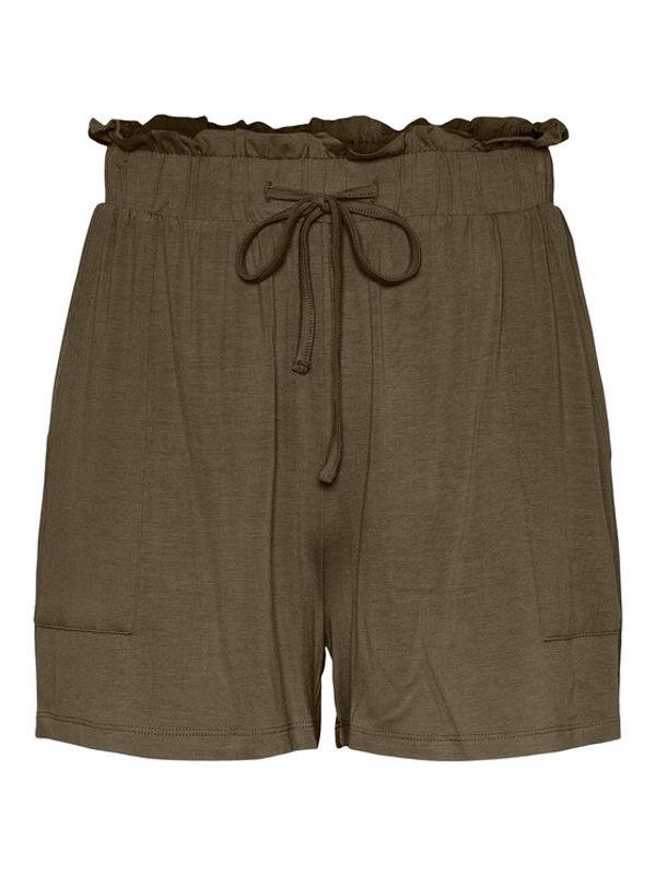 Pieces Pieces Шорти от плат 17111447 Кафяв Regular Fit