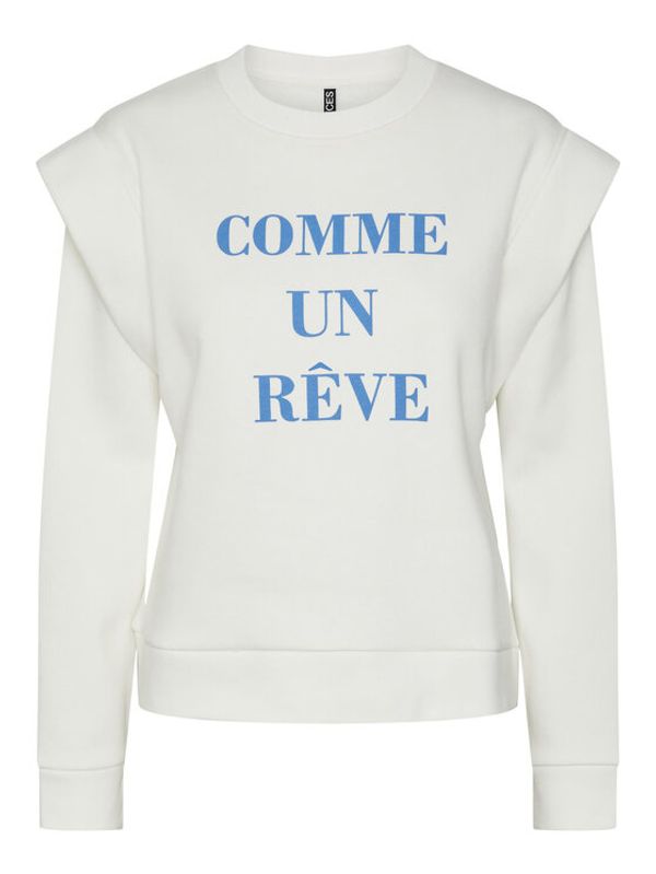 Pieces Pieces Суитшърт 17142198 Бял Loose Fit