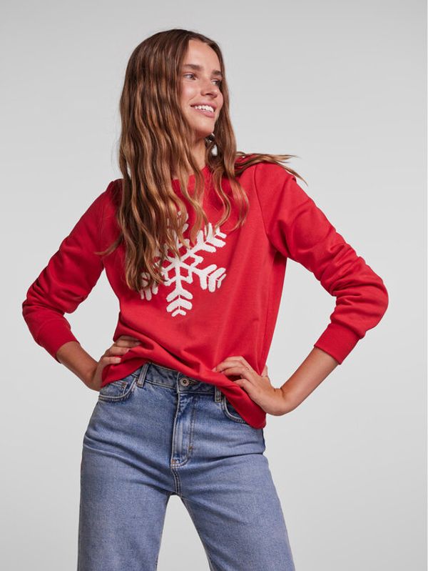 Pieces Pieces Суитшърт Merry 17130047 Червен Regular Fit