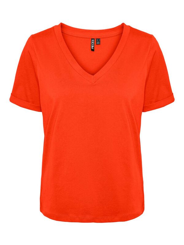 Pieces Pieces Тишърт 17120455 Оранжев Regular Fit