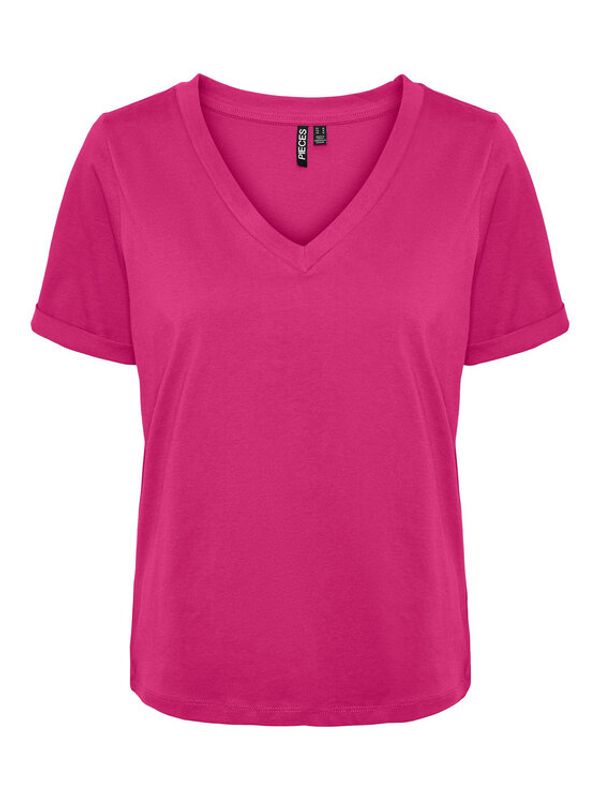 Pieces Pieces Тишърт 17120455 Виолетов Regular Fit