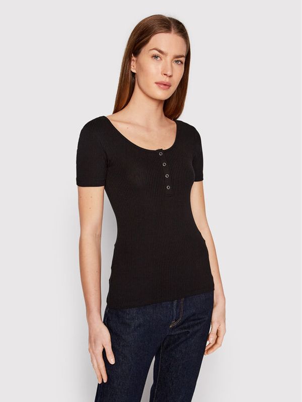 Pieces Pieces Тишърт Kitte 17101439 Черен Slim Fit