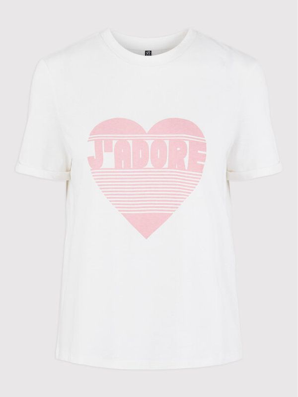 Pieces Pieces Тишърт Vanna 17123770 Бял Regular Fit