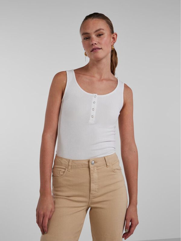 Pieces Pieces топ 17101438 Бял Slim Fit