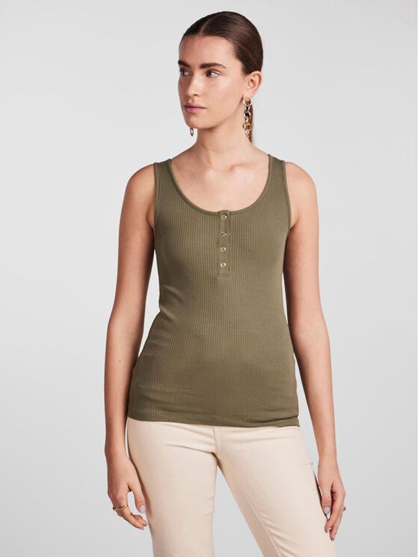 Pieces Pieces топ 17101438 Зелен Slim Fit