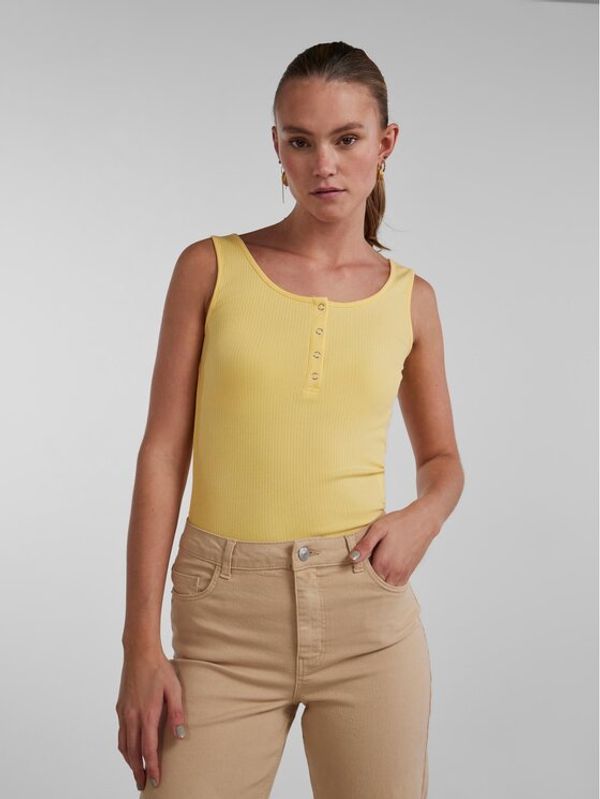 Pieces Pieces топ 17101438 Жълт Slim Fit