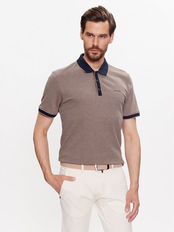 Pierre Cardin Pierre Cardin Тениска с яка и копчета 20574/000/2042 Бежов Modern Fit