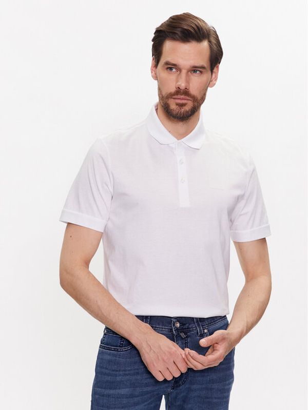 Pierre Cardin Pierre Cardin Тениска с яка и копчета 20584/000/2034 Бял Modern Fit