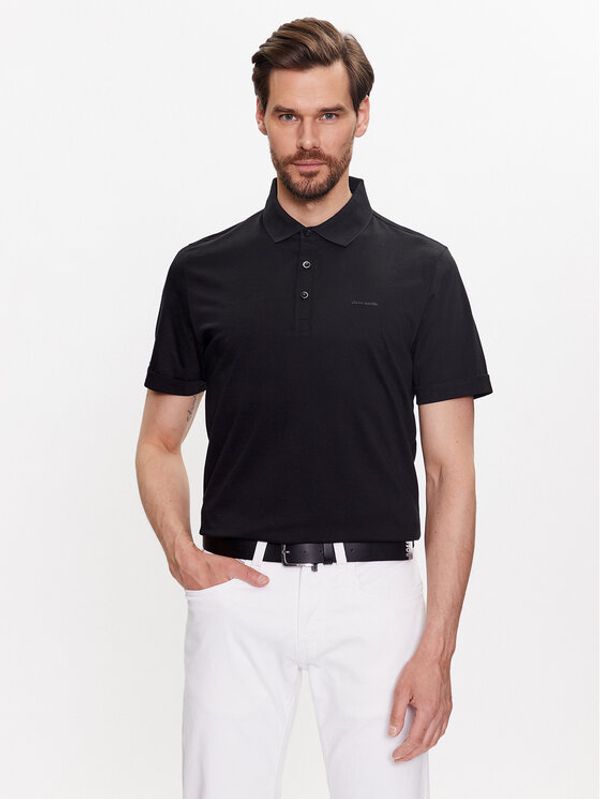 Pierre Cardin Pierre Cardin Тениска с яка и копчета 20584/000/2034 Черен Modern Fit