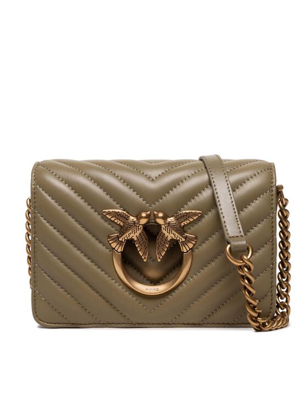 Pinko Pinko Дамска чанта Love Click Mini Chevron 1 Cl AI 22-23 PLTT 1P22UR A03Z Каки