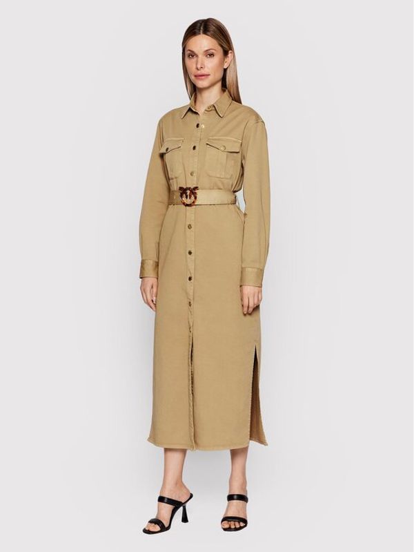 Pinko Pinko Дънкова рокля Qualificata 1J10WK Y847 Зелен Regular Fit