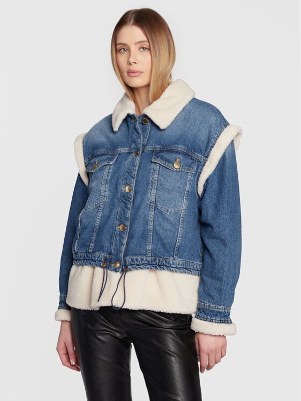 Pinko Pinko Дънково яке Zigare 1J111H A0D3 Син Relaxed Fit