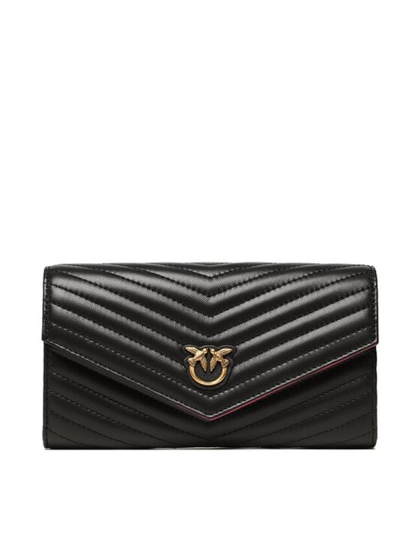 Pinko Pinko Голям дамски портфейл Compact Wallet L PE 23 PCPL 100882 A0GK Черен