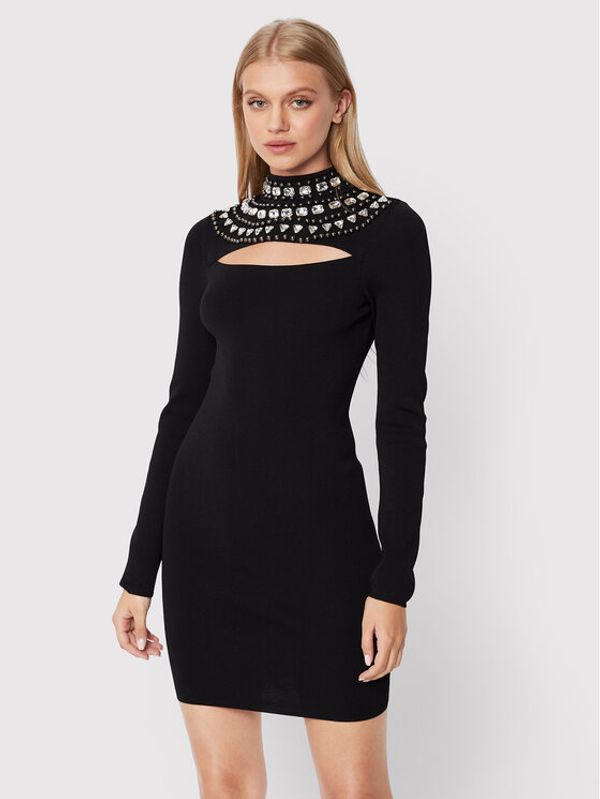 Pinko Pinko Коктейлна рокля Caffelatte 1G184Z A02G Черен Regular Fit