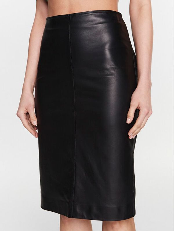 Pinko Pinko Кожена пола Grande 100544 Y75K Черен Slim Fit