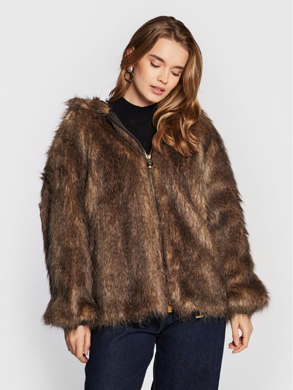 Pinko Pinko Кожено палто Blasa 1G186F A05N Бежов Relaxed Fit