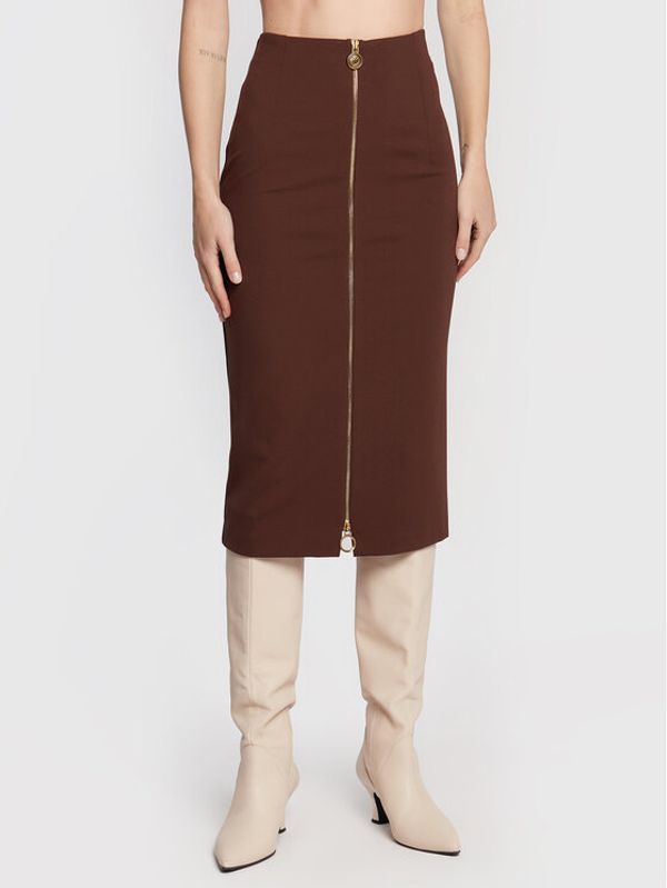 Pinko Pinko Миди пола Giselda 1G187A 1739 Кафяв Slim Fit