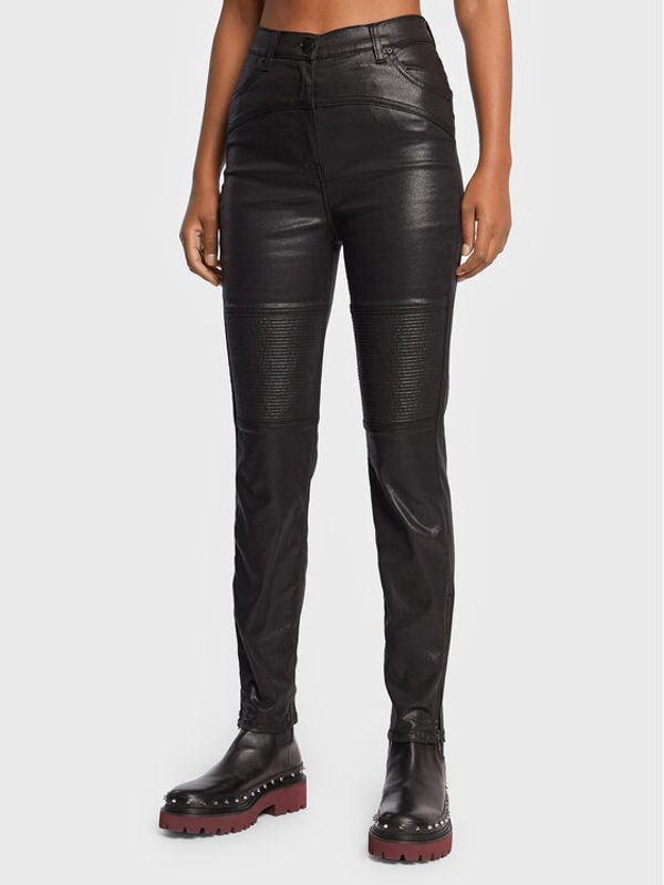 Pinko Pinko Панталони от имитация на кожа Mugolio 1J10ZX A05S Черен Skinny Fit