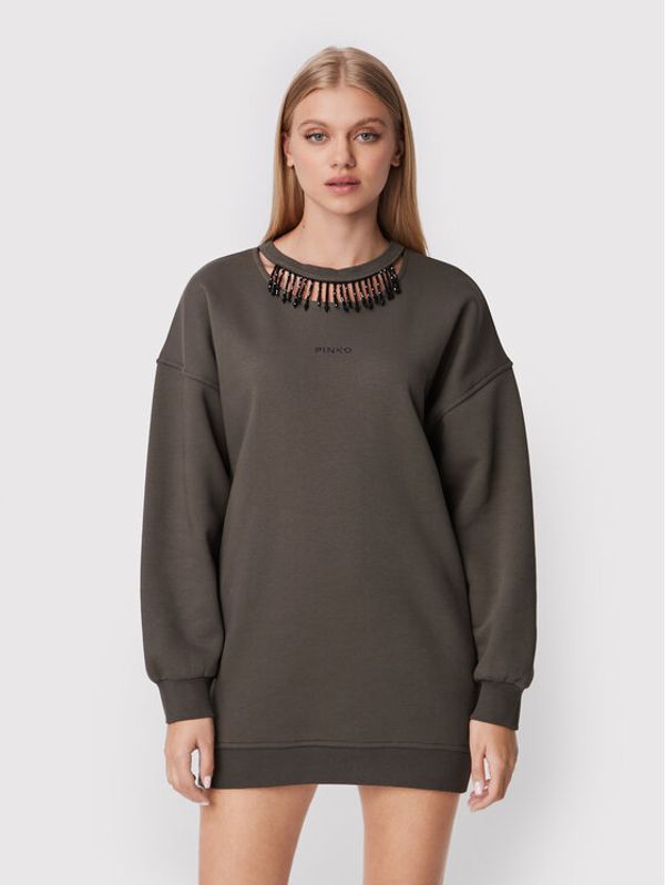 Pinko Pinko Плетена рокля Agathe 1G18AP W0VQ Сив Regular Fit