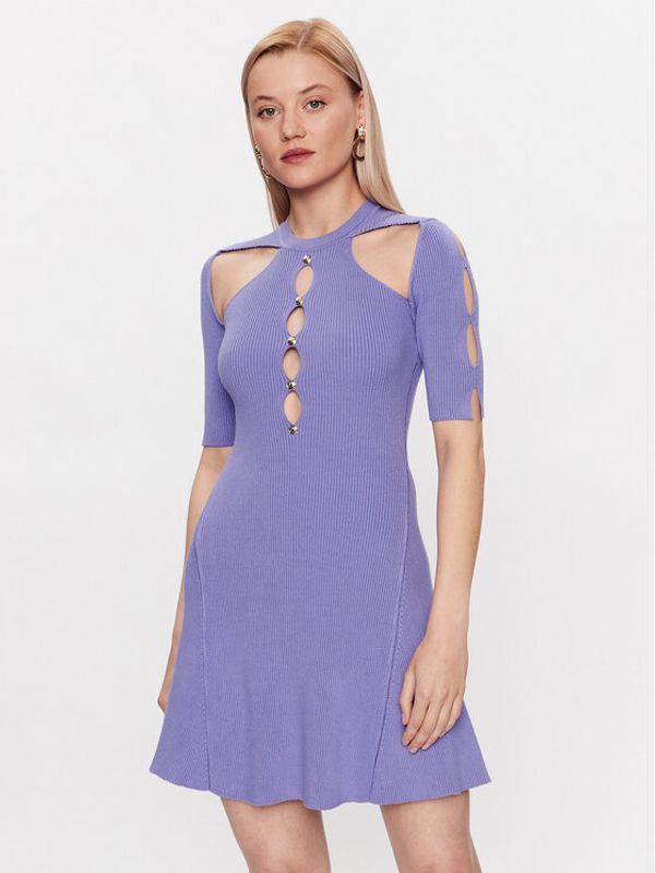 Pinko Pinko Плетена рокля Opale PE23 BLK01 101227 A0TU Виолетов Slim Fit