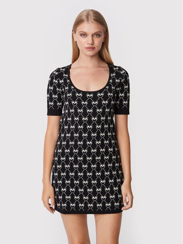 Pinko Pinko Плетена рокля Stinger 1G18FG Y7UH Черен Regular Fit