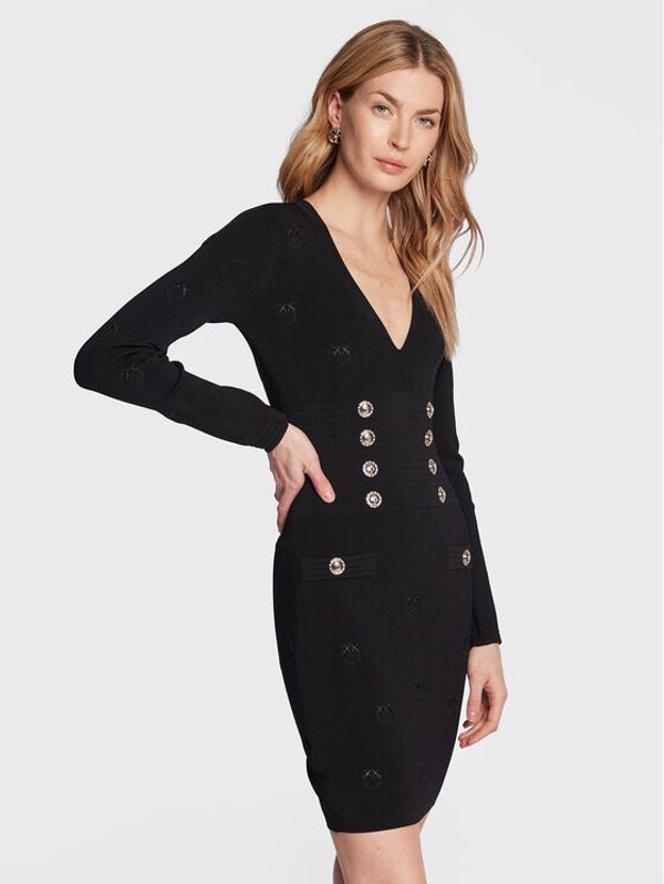 Pinko Pinko Плетена рокля Vegadeo 100150 A0PV Черен Slim Fit