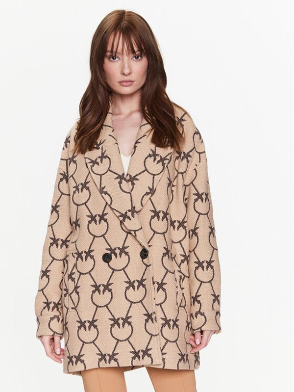 Pinko Pinko Преходно палто 101261 A0N3 Бежов Relaxed Fit