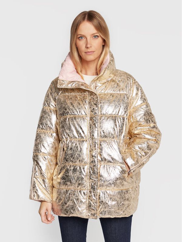 Pinko Pinko Пухено яке Brunella 1G17Z5 A03G Златист Relaxed Fit