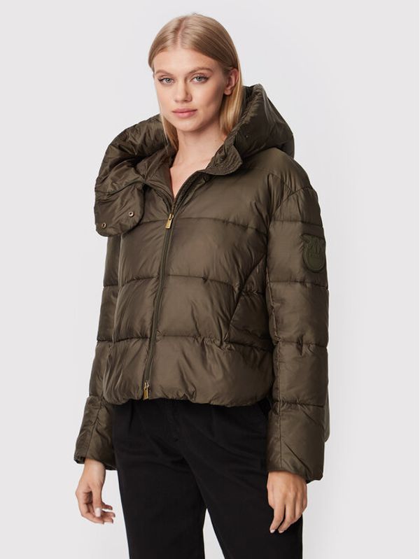 Pinko Pinko Пухено яке Giza 1G18JD Y43Q Зелен Regular Fit