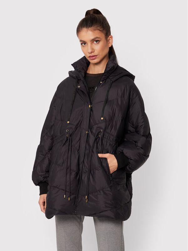 Pinko Pinko Пухено яке Ilarie 1G18CQ Y87D Черен Relaxed Fit