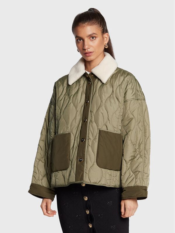 Pinko Pinko Пухено яке Ofelia 1G17Y7 Y828 Зелен Regular Fit