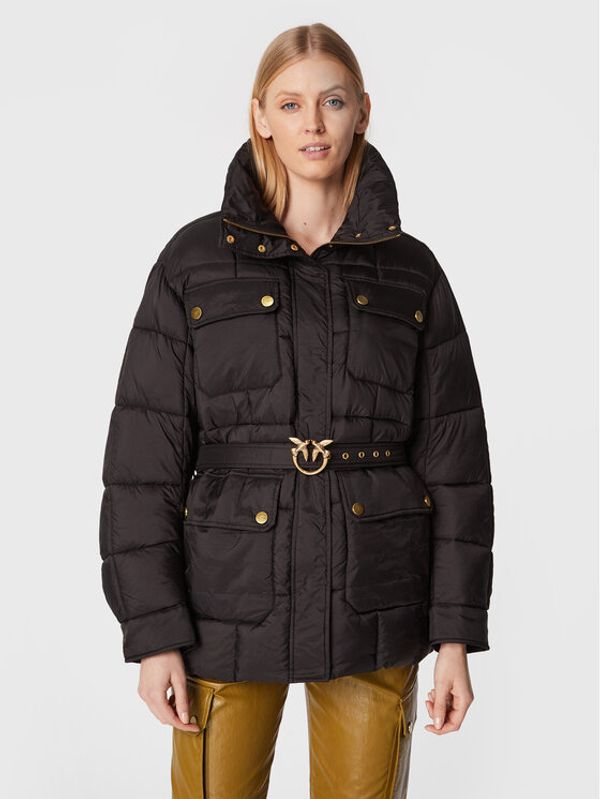 Pinko Pinko Пухено яке Olga 1G18JC A082 Черен Relaxed Fit
