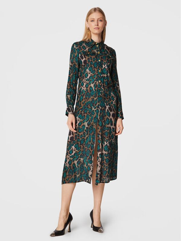 Pinko Pinko Рокля тип риза Ardith 1G18EQ A097 Зелен Regular Fit