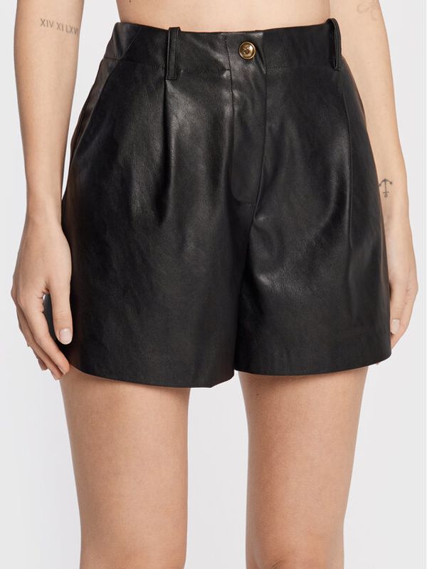 Pinko Pinko Шорти от имитация на кожа Solana 1G18DH 7105 Черен Relaxed Fit