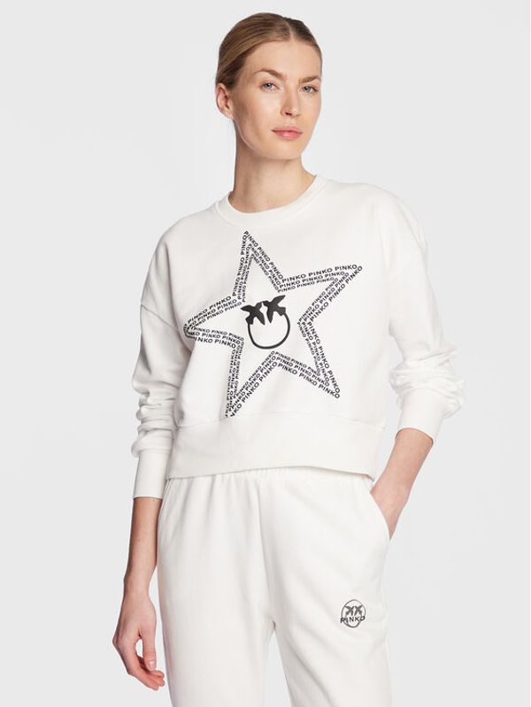 Pinko Pinko Суитшърт 100369 A0KM Бял Relaxed Fit
