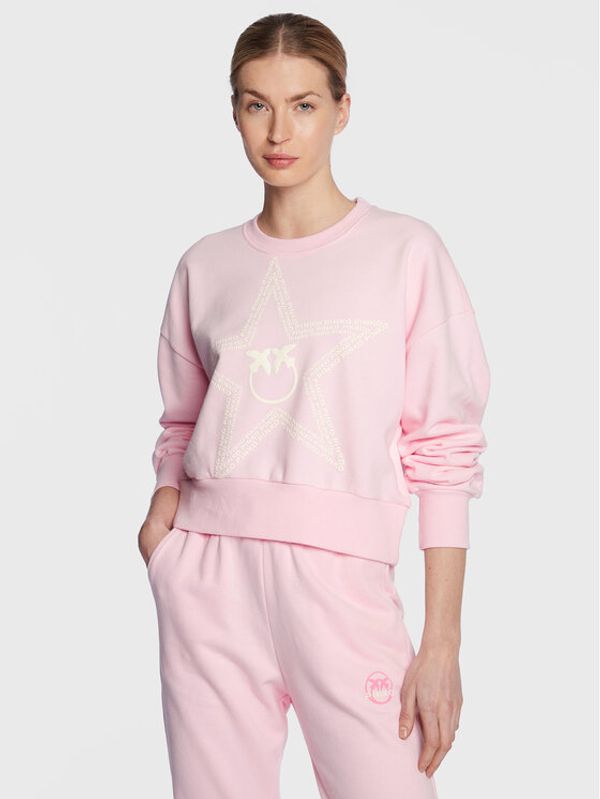 Pinko Pinko Суитшърт 100369 A0KM Розов Relaxed Fit