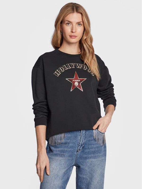 Pinko Pinko Суитшърт Motivato 100352 A0L6 Черен Relaxed Fit