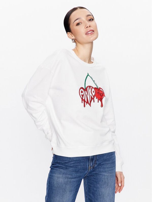 Pinko Pinko Суитшърт Motivato 100352 A0VL Бял Regular Fit