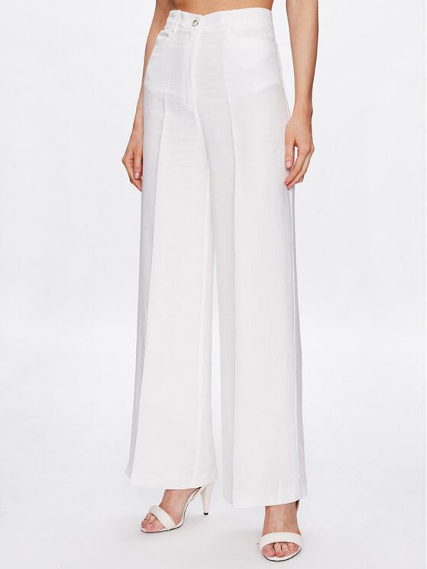 Pinko Pinko Текстилни панталони 100641 A0IN Бял Relaxed Fit